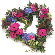 Loose Open Heart Cerise, Pink &amp; Blue