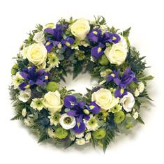 Blue &amp; White Traditional Round Wreath