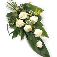 6 White Roses Sheaf